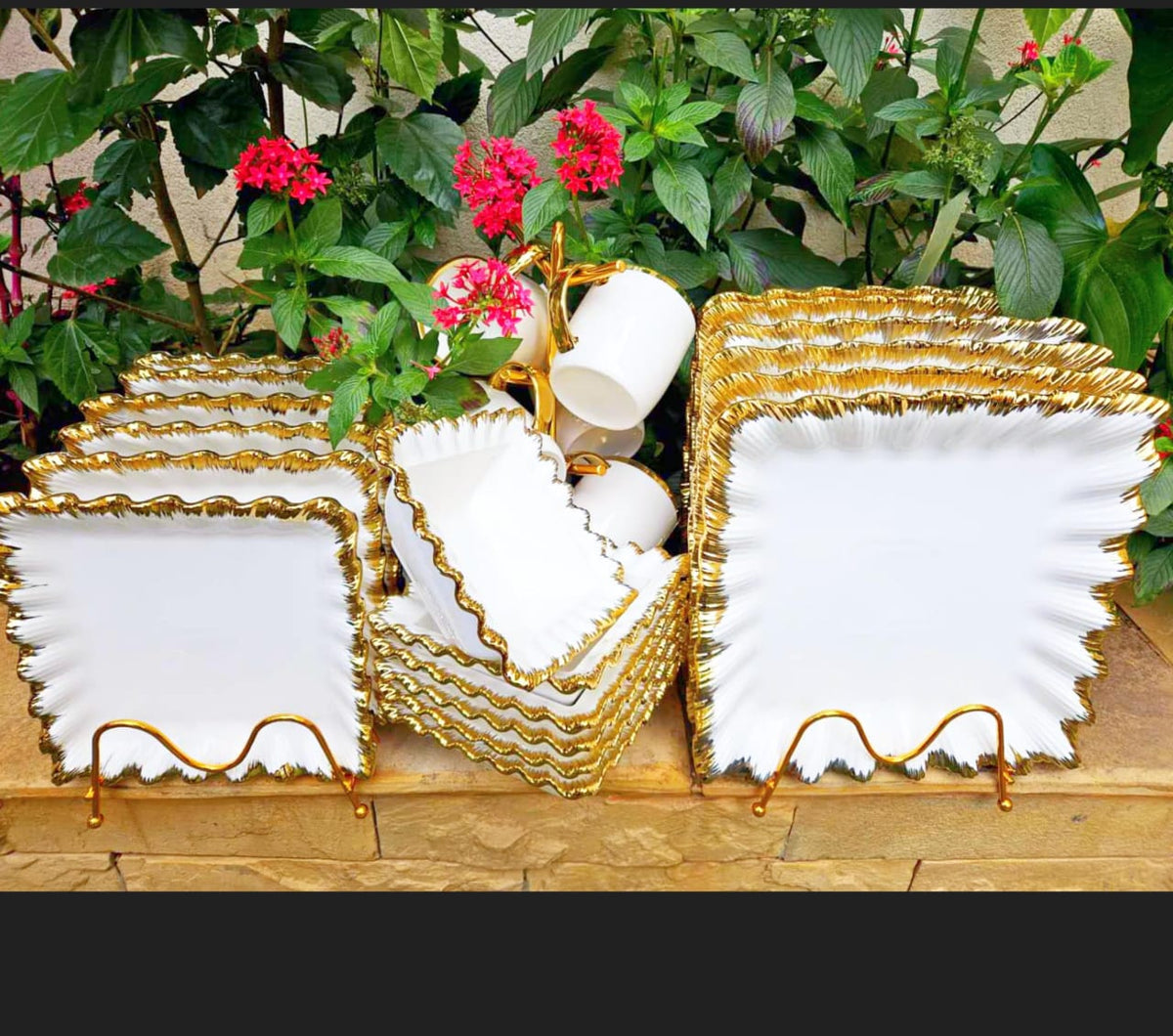 24pcs Dinner Set with Gold Rim