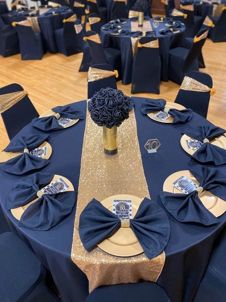 6pcs Navy Blue Napkins