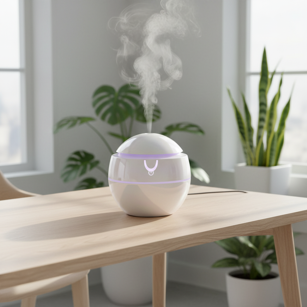 Gemelli Collection 130ml ultrasonic air humidifier and wood grain oil diffuser