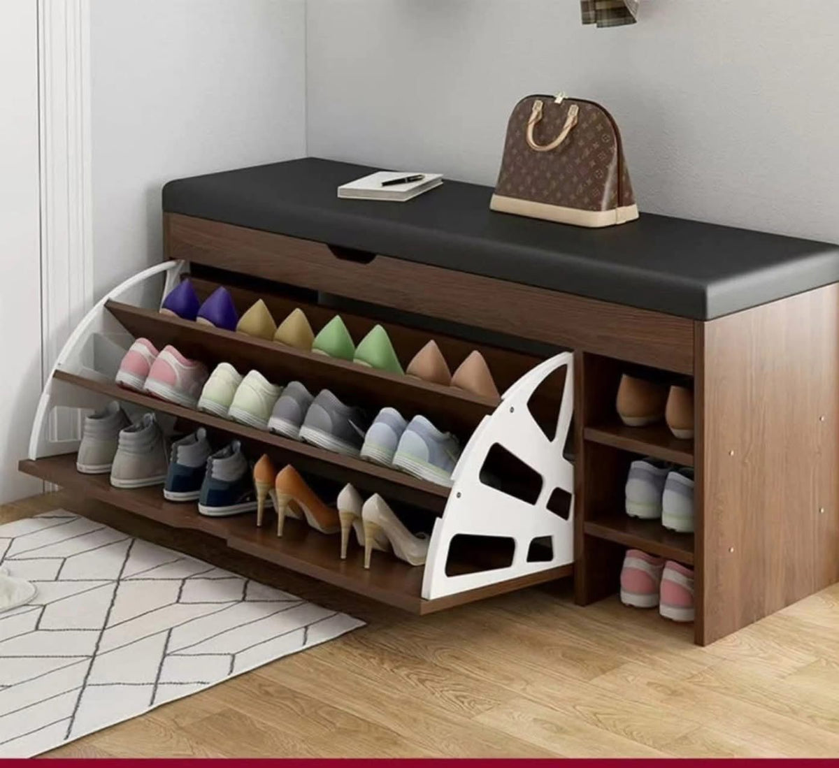 Bucket Shoe cabinet with bench