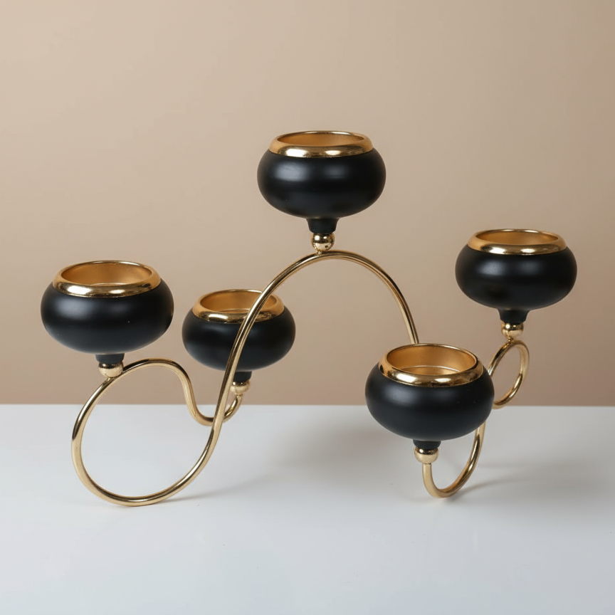 metal candle holder set for home decor by Gemelli Collections