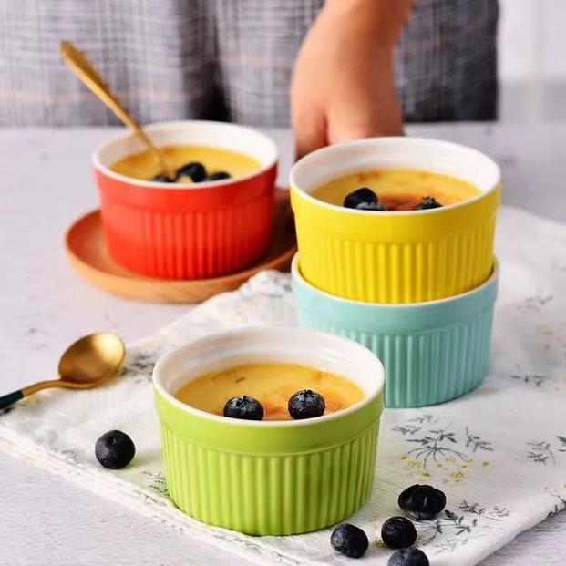 6Pcs Ramekin dessert bowls blue