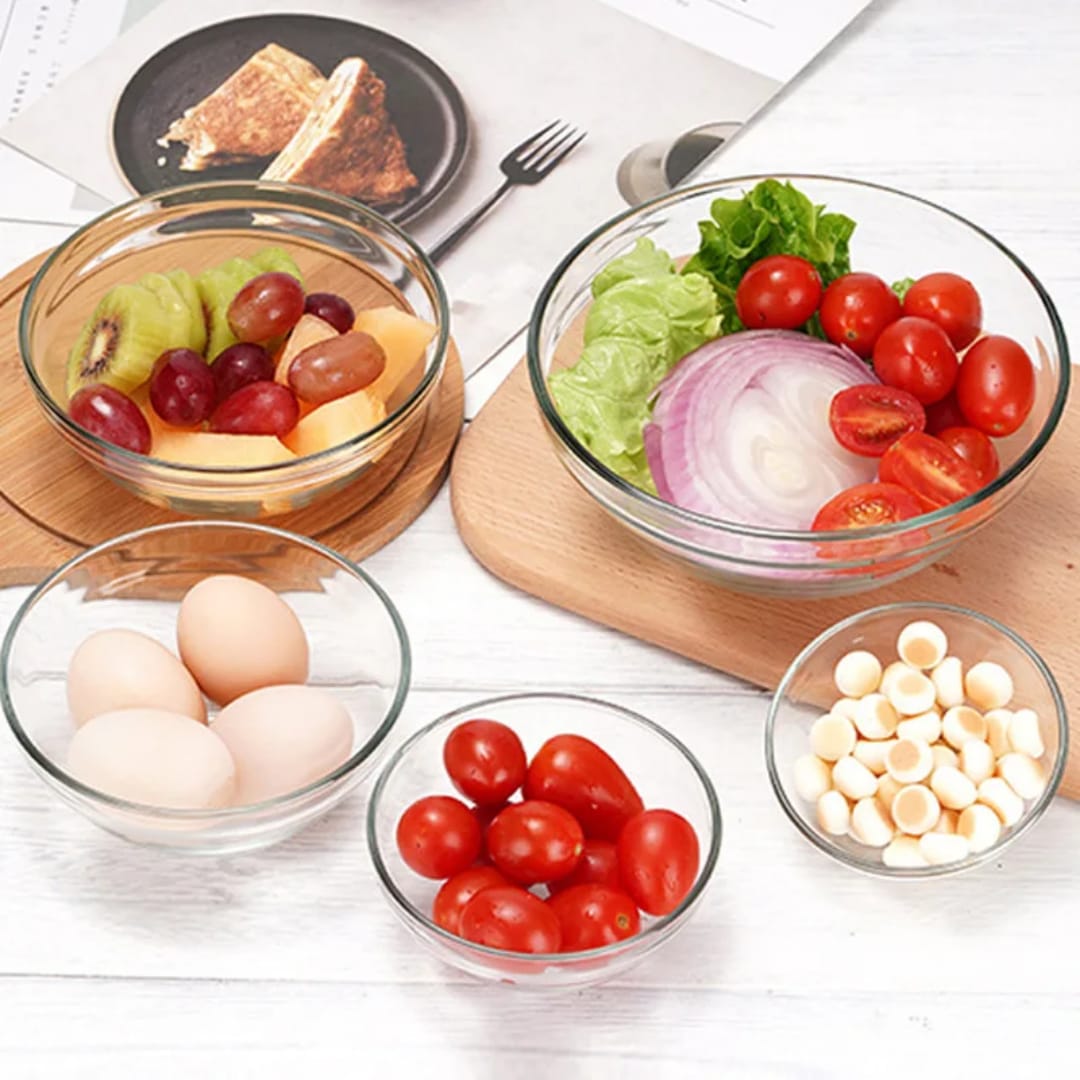 5pcs Glass Salad Bowls