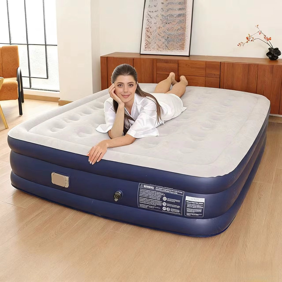 Inflatable Air Mattress with Pump – 191 × 97 × 46cm