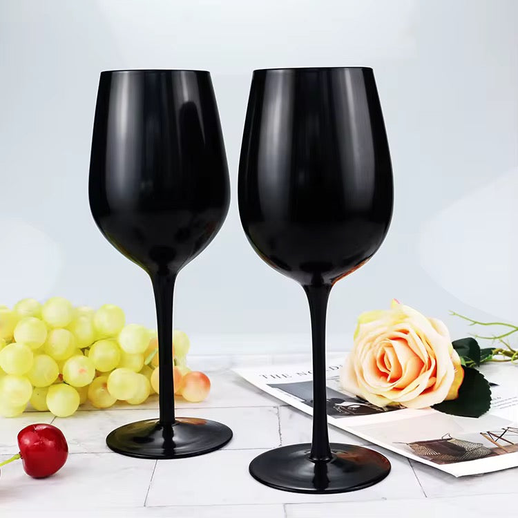 Black Wine Glasses 6pcs 360ml