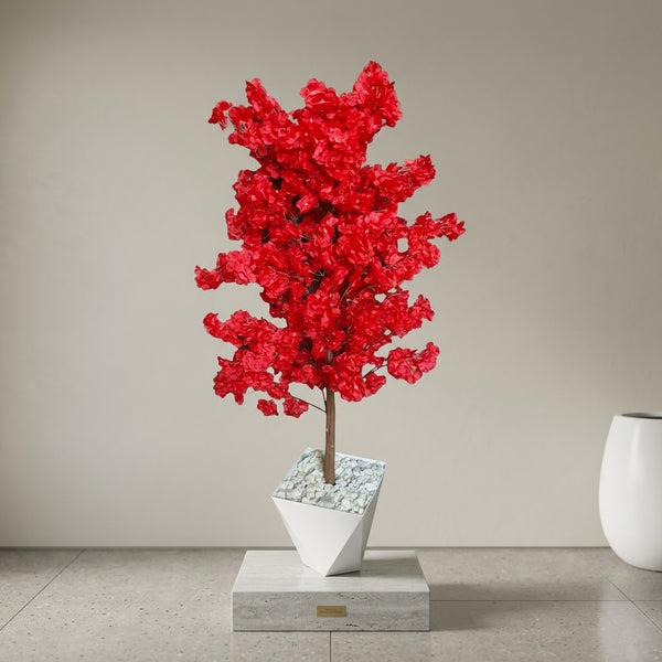 Artificial Cherry Blossom Plant with Vase and Pebbles -150cm