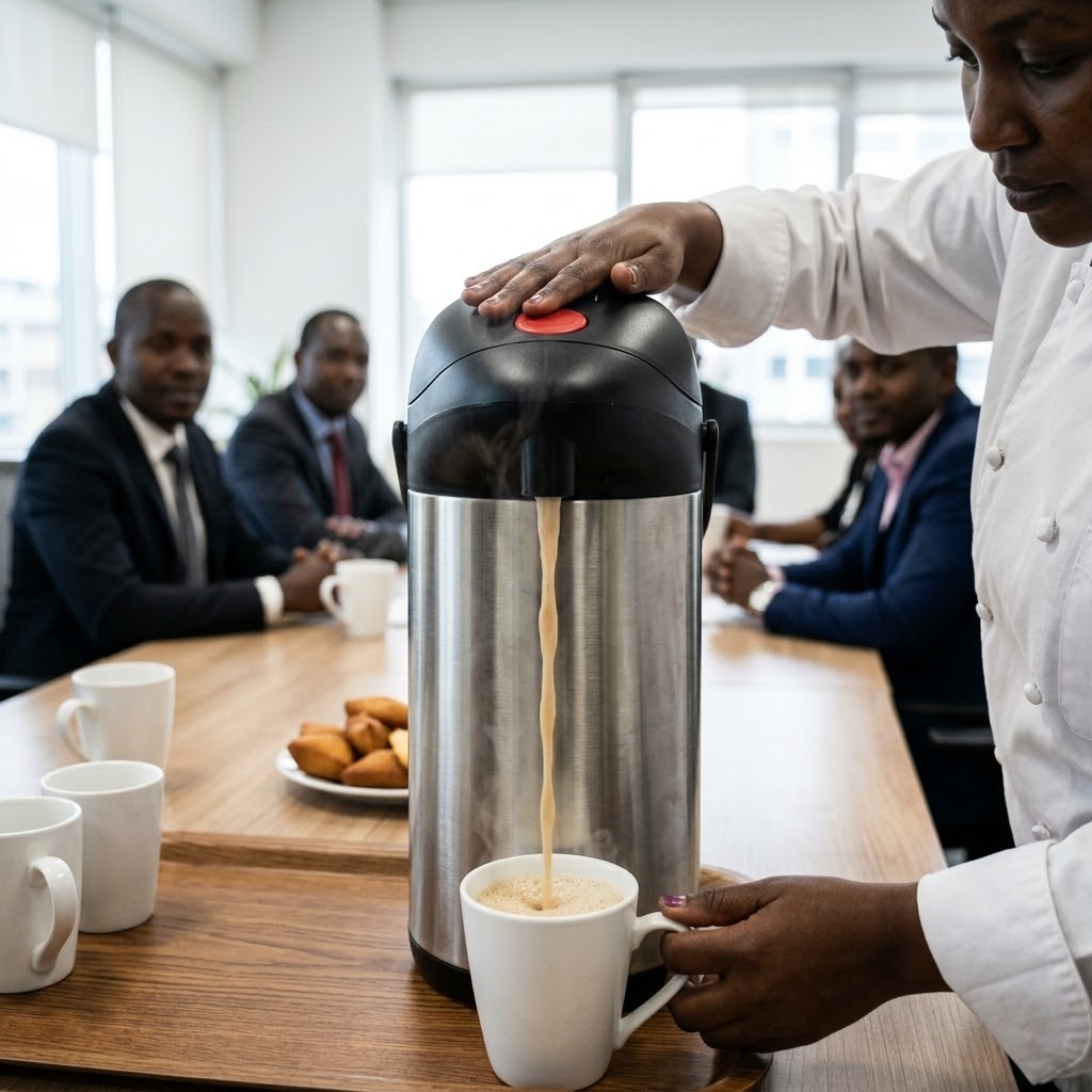 Regal 3.5L press flask with handle stainless steel vacuum thermos for tea coffee and hot water |Buy Regal Flask Nairobi  Kenya