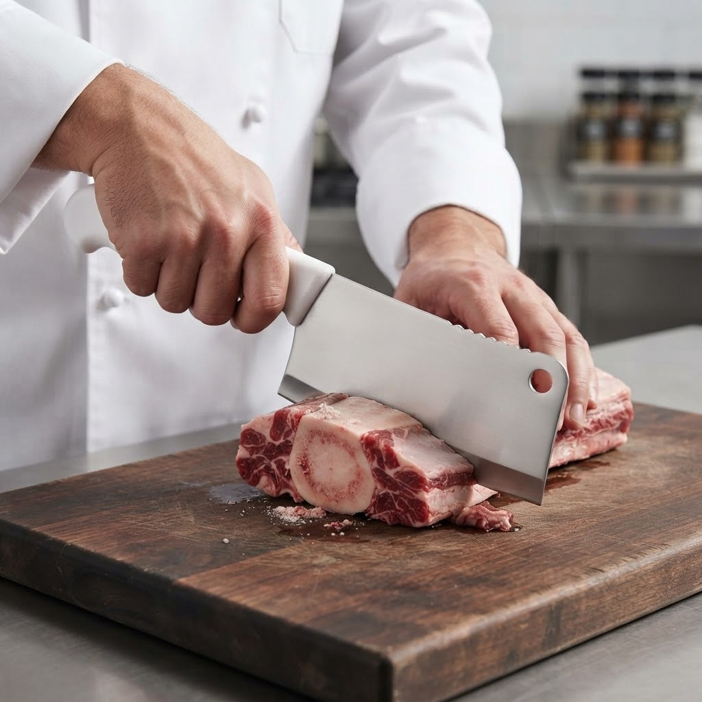 Butcher Knife 3.5mm White Plastic Handle – 7, 8 & 9 Inch