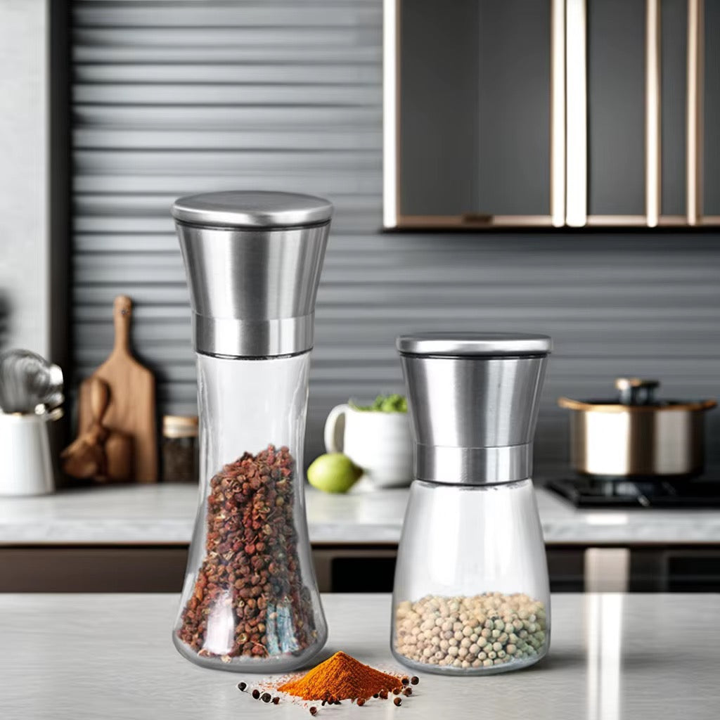 Pepper Grinders – Glass and Stainless Steel