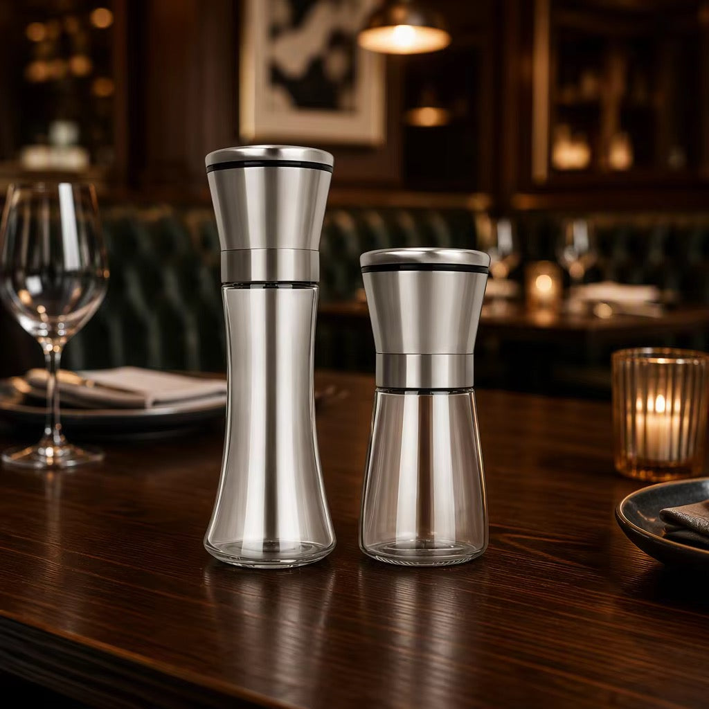 Pepper Grinders – Glass and Stainless Steel
