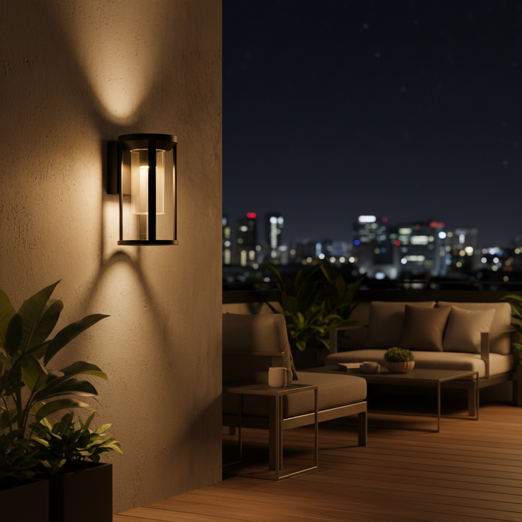 Black Cylinder Outdoor Wall Light with E27 Holder 25W LL 5009-BK
