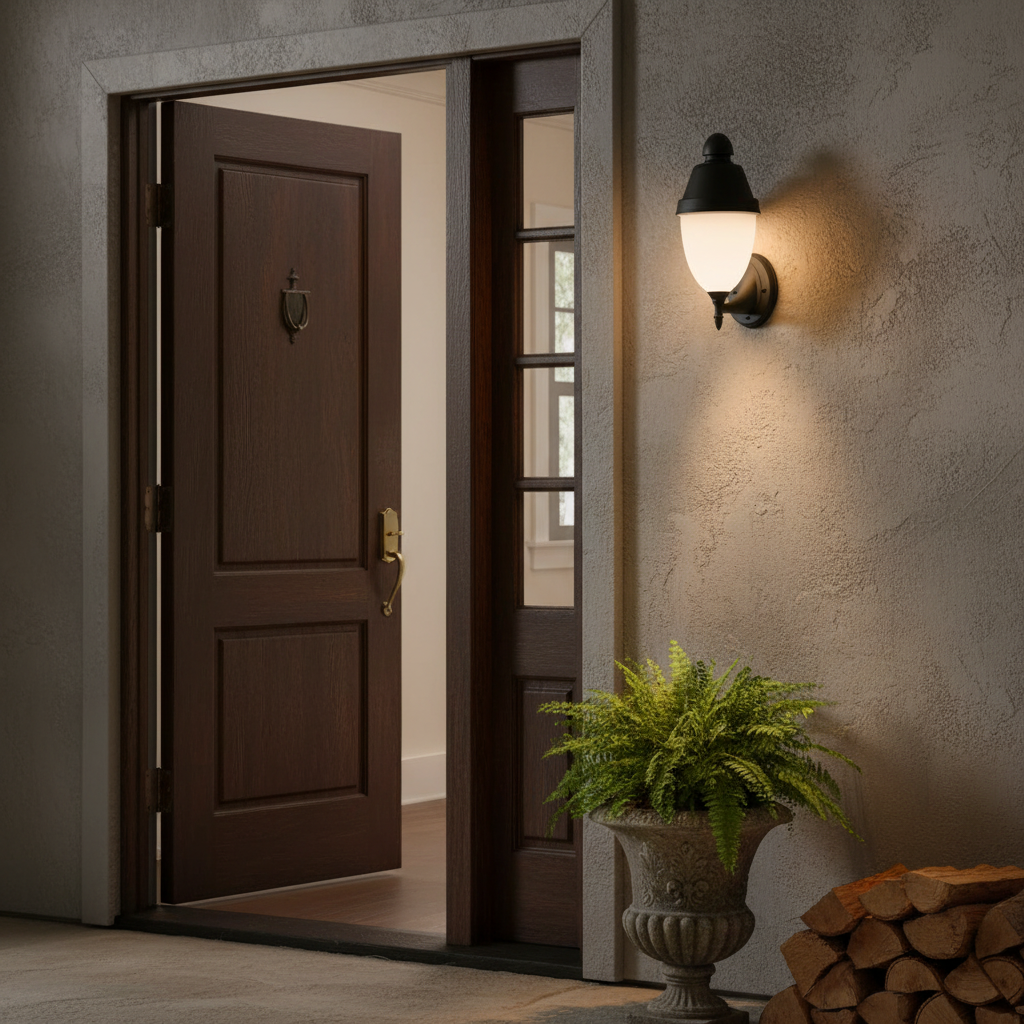 Black Aluminium Outdoor Wall Lamp with E27 Holder LL 503A-BK