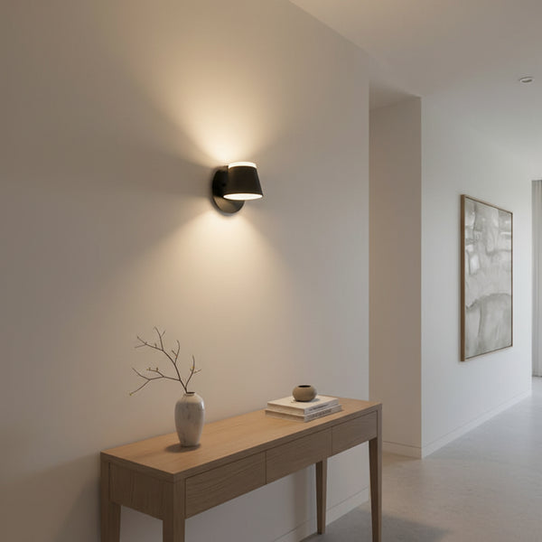 Black 360 degree LED wall lamp gemelli collection