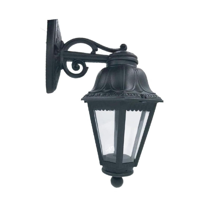 Ornamental Inverted Outdoor Wall Lamp, Black PVC, E27 Base, 430 × 285mm – LL 905B-BK