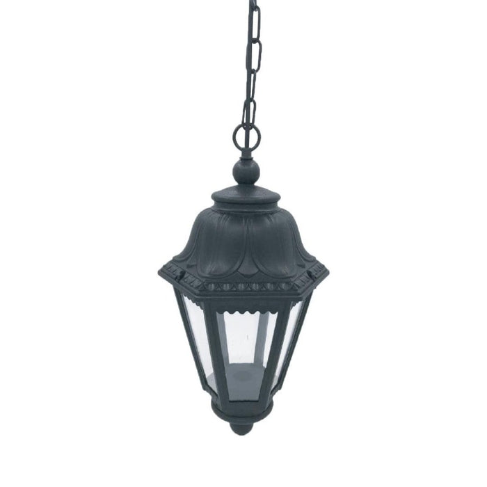 Ornamental Outdoor Hanging Lantern, Black PVC, E27 Base, 1200 × 220mm – LL 905D-BK