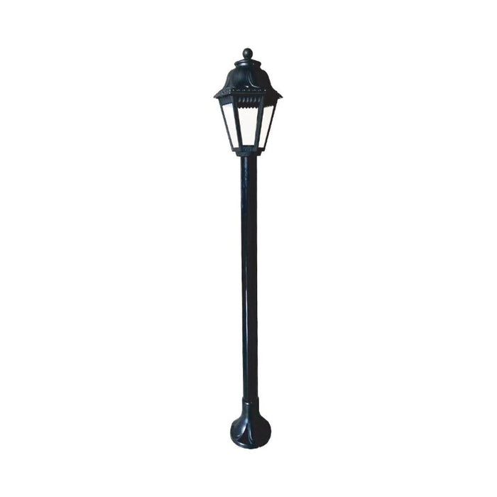 Ornamental Aluminium Bollard Garden Lamp Post, Black Powder-Coated, Single-Headed – LL 905P-10-BK