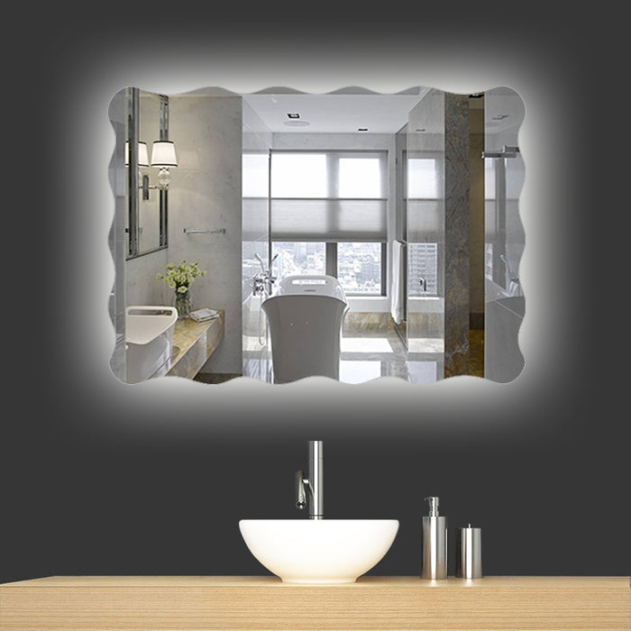 Rectangular LED mirror light with touch sensor, 9W, 6500K, model ML LS14, 700x500 mm