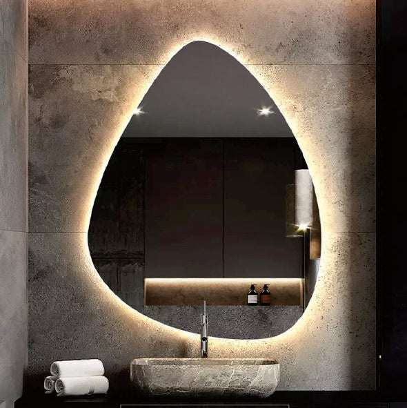 Frameless rectangular LED mirror light with touch sensor, 50x70 cm, model ML LS20