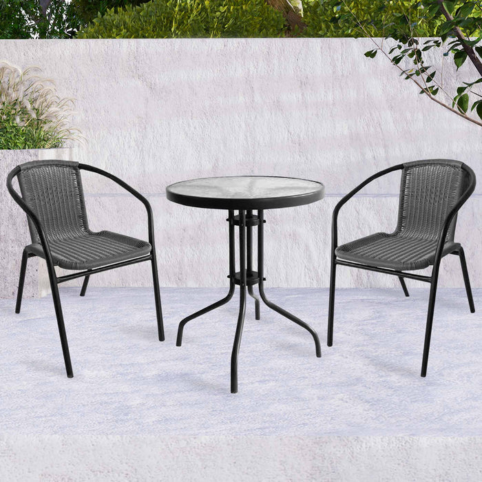 3pc wicker & Steel Bistro set