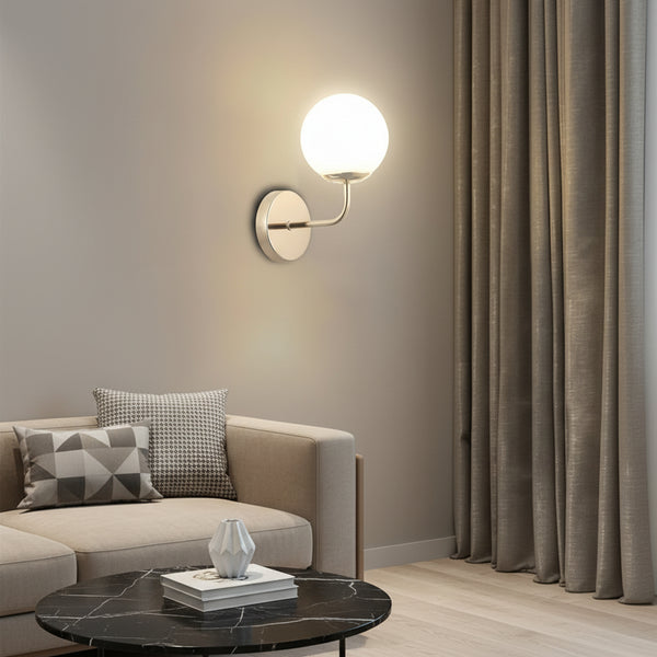 Gold glass globe wall lamp gemelli collection