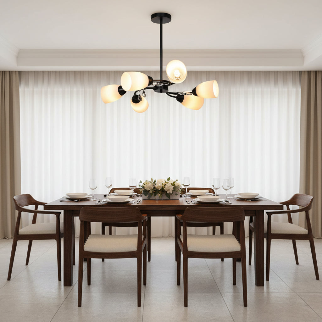 Gemelli Collection Multiple Bulb Ceiling Light with six E27 sockets, suitable for residential and commercial spaces