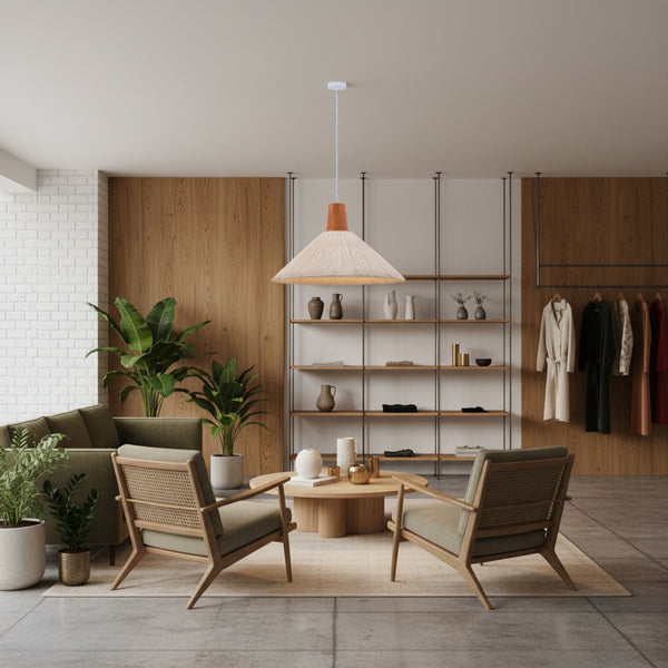 Rustic cone pendant lamp gemelli collection