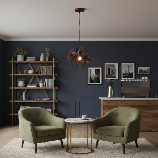 Rustic orb pendant light gemelli collection