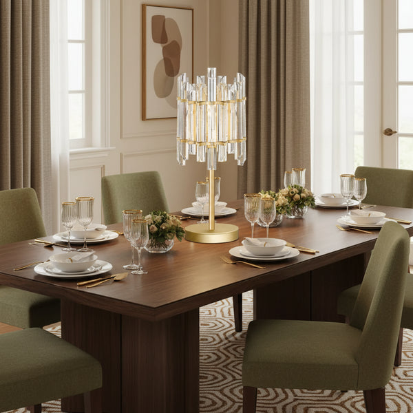 gold table lamp clear glass shade G9 modern bedside lamp decorative lighting fixture