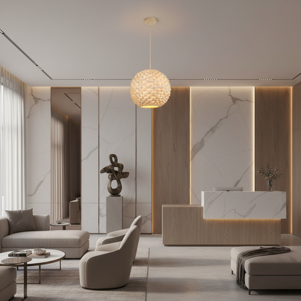 Bamboo sphere pendant lamp gemelli collection