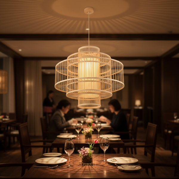 Geometric Frame Bamboo Pendant Lamp –PL WD25-27-02