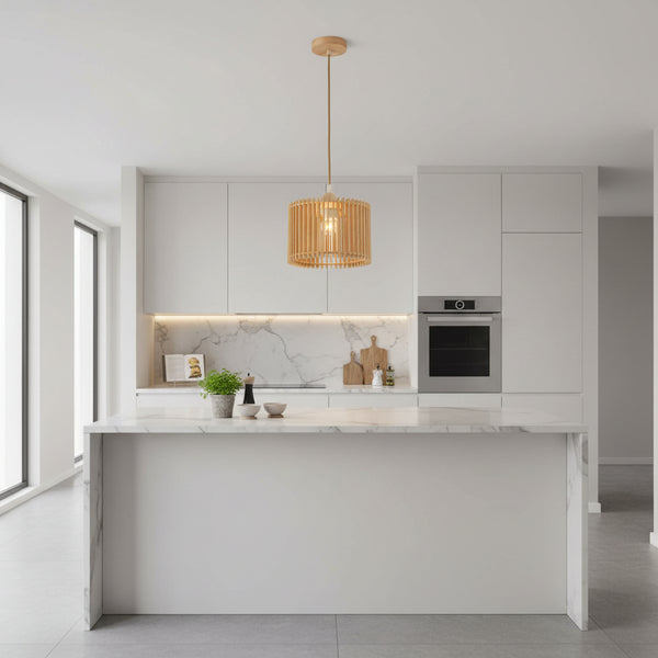 Cylindrical Wood Pendant Lamp 22cm  PL WD25-31