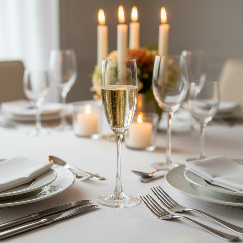 uminarc Vinery 160ml glass flute stemglass for champagne or juice, 24-piece set