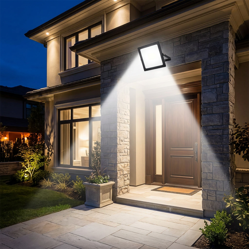 100W Slim Black Aluminium LED Floodlight, Warm White, 8000 Lumens, IP65, 226 × 226 × 37.2 mm, SL 3079-10-BK-WW, available in Nairobi, Kenya