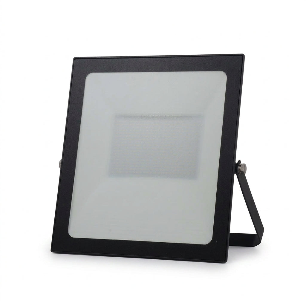 100W Slim Black LED Floodlight Warm White 8000 Lumens IP65 SL 3079-10-BK-WW