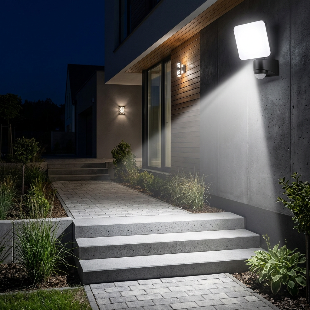 10W LED Floodlight with Sensor, Daylight, Black – SL 4079-01-PH-BK-DL