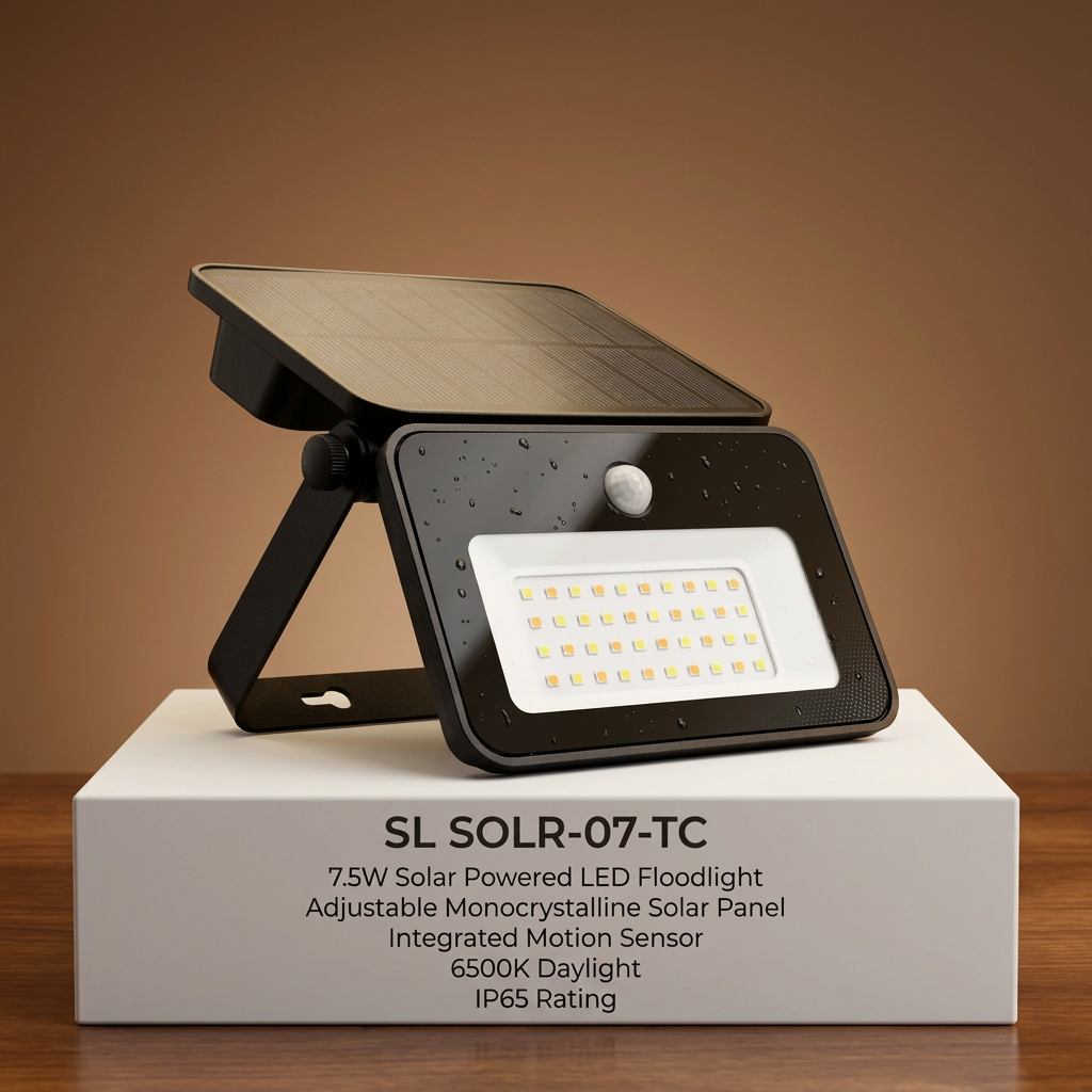 7.5W Solar Powered LED Floodlight with Motion Sensor 6500K SL SOLR-07-TC