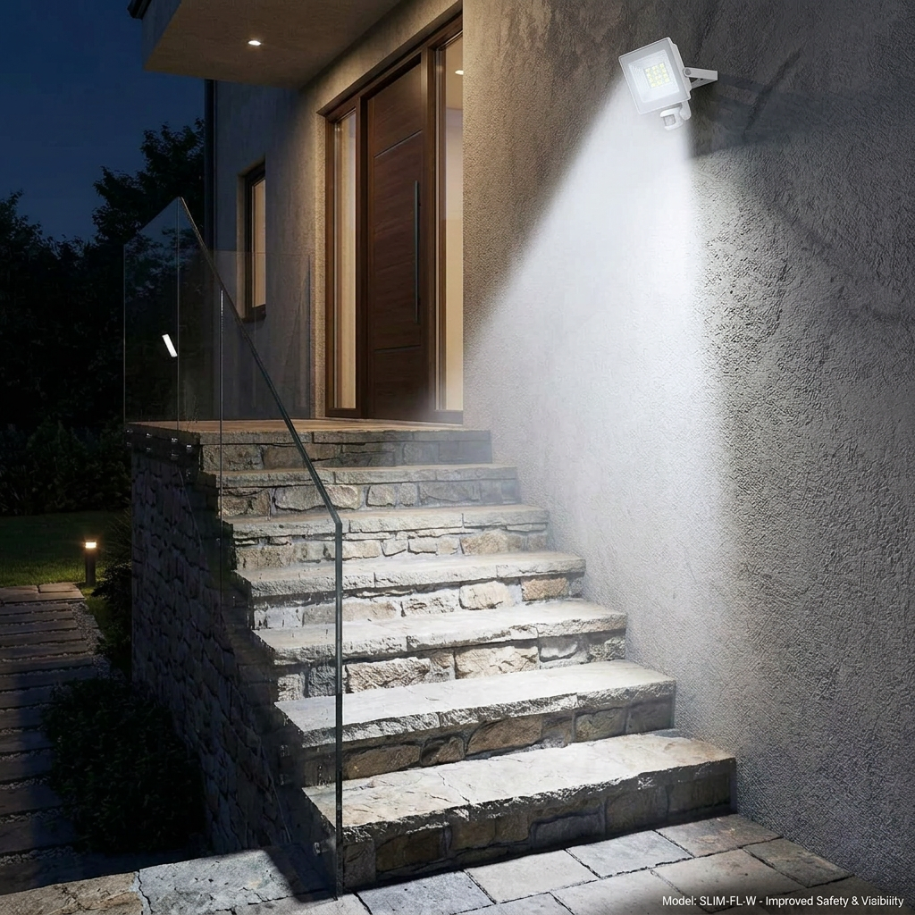 30W Slim White LED Floodlight Daylight 6500K IP65 SL 3079-03-WH-DL