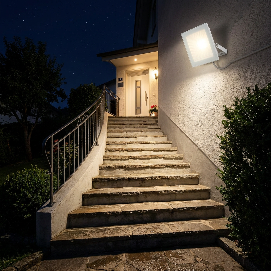 30W Slim White LED Flood Light, Warm White 2700K, 169.39 × 170.5 × 27.2mm – SL 3079-03-WH-WW