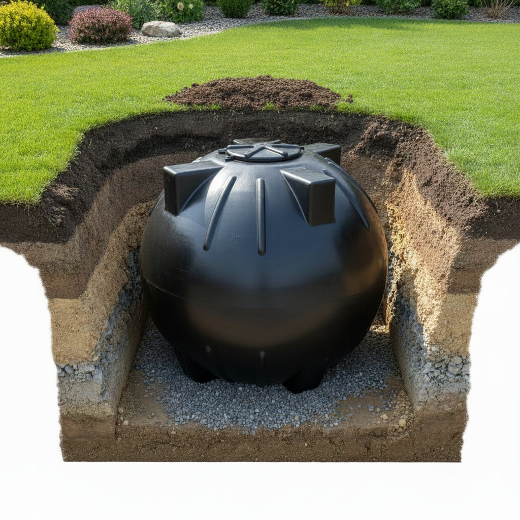 5000L spherical underground water tank for large scale storage
