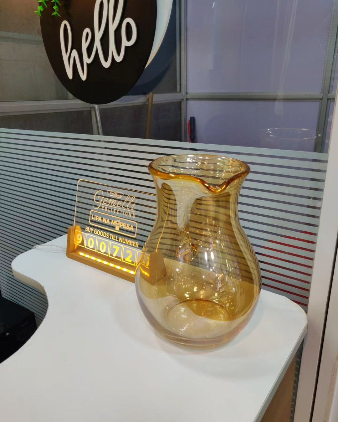 Golden Transparent Glass Jar