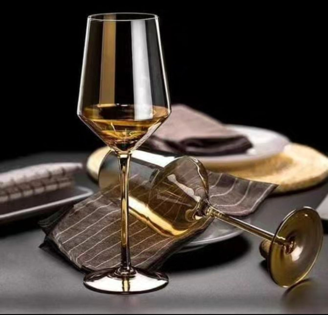 6pcs Gold Glass Shapely Big