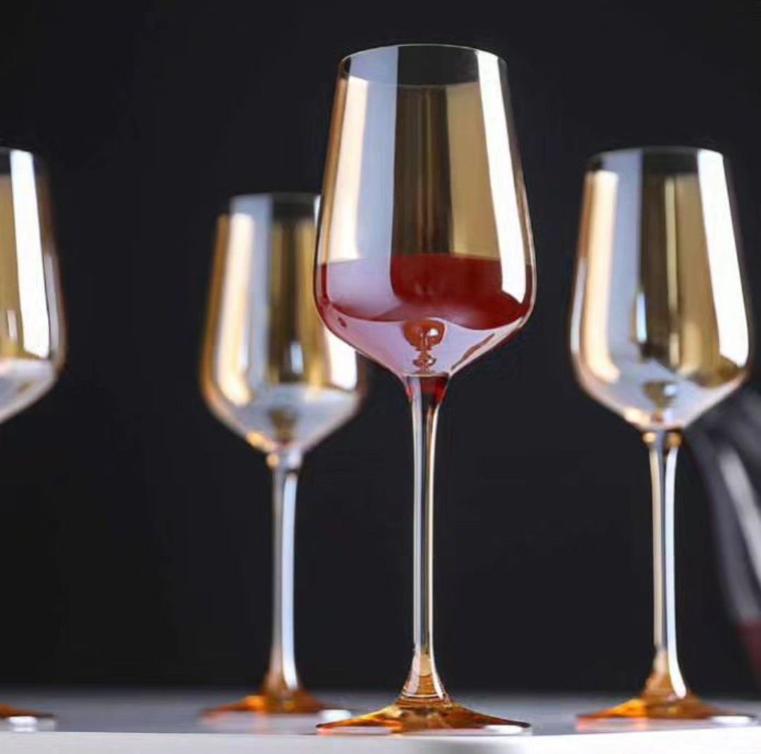 6pcs Gold Glass Shapely Medium