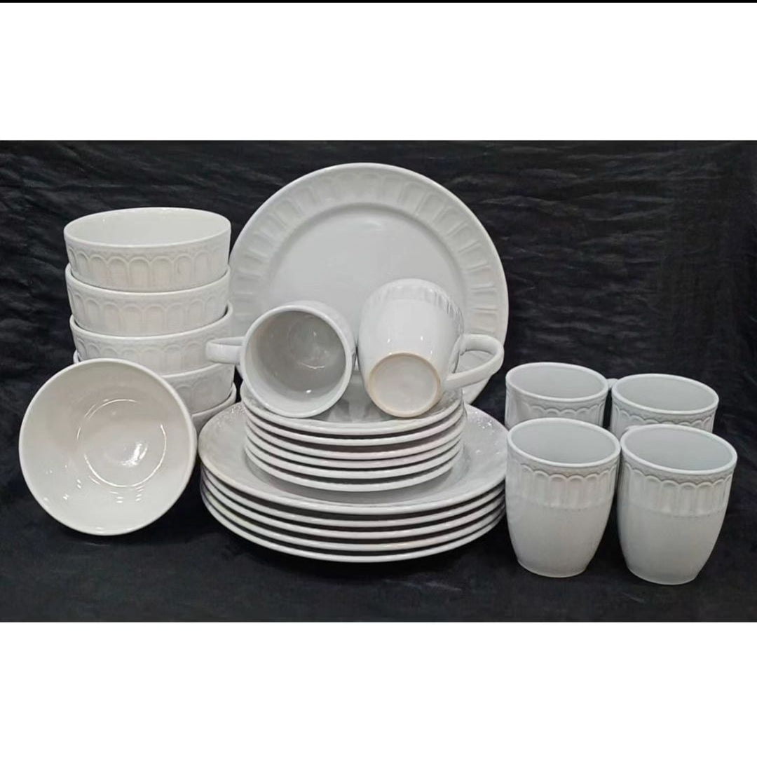 24pc White Dinner Set