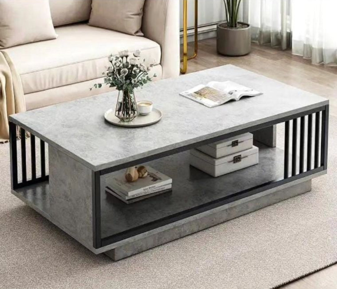 Wood Marble Textured Coffee Table