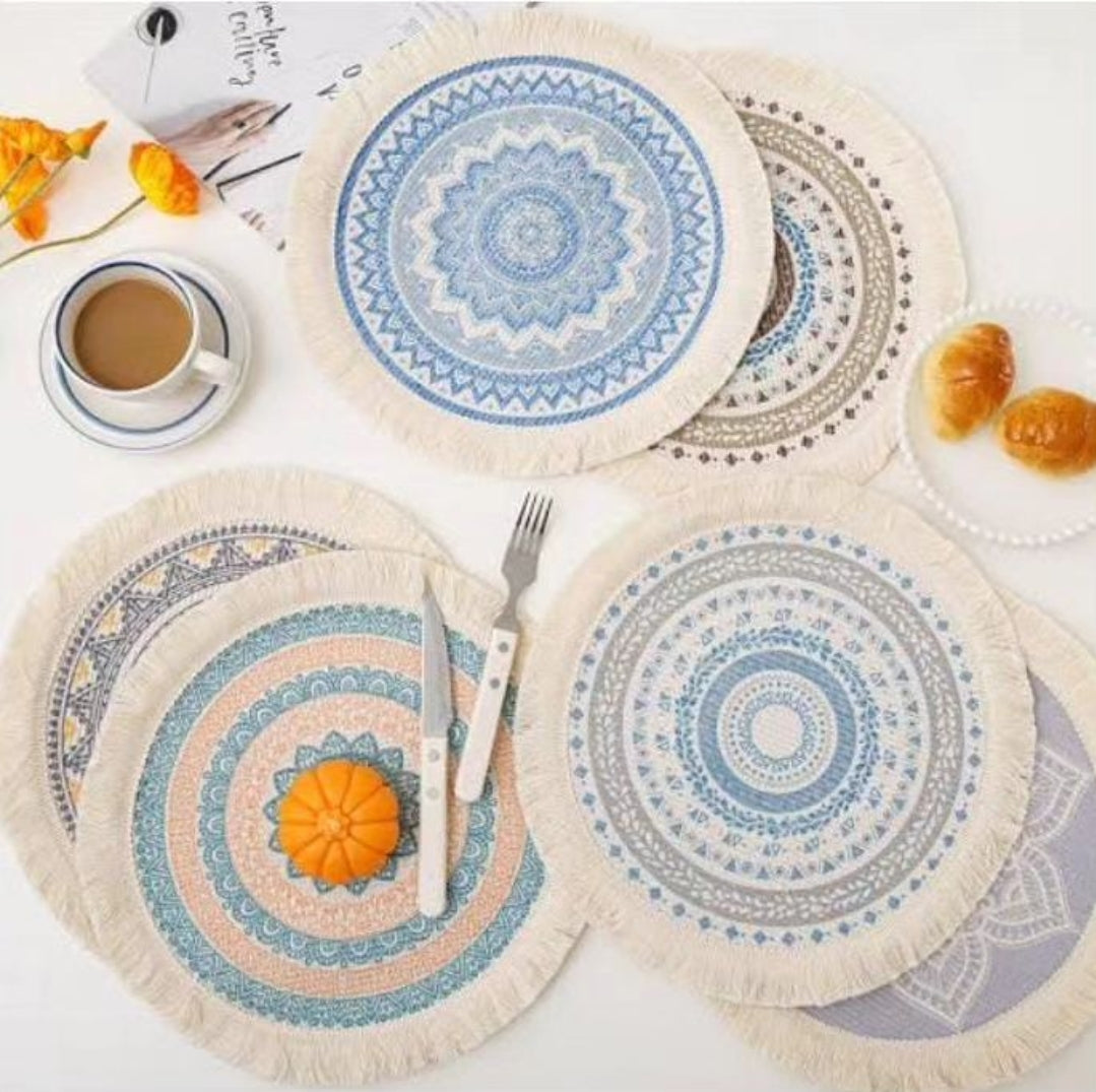 6pcs Bohemian Round Placemats