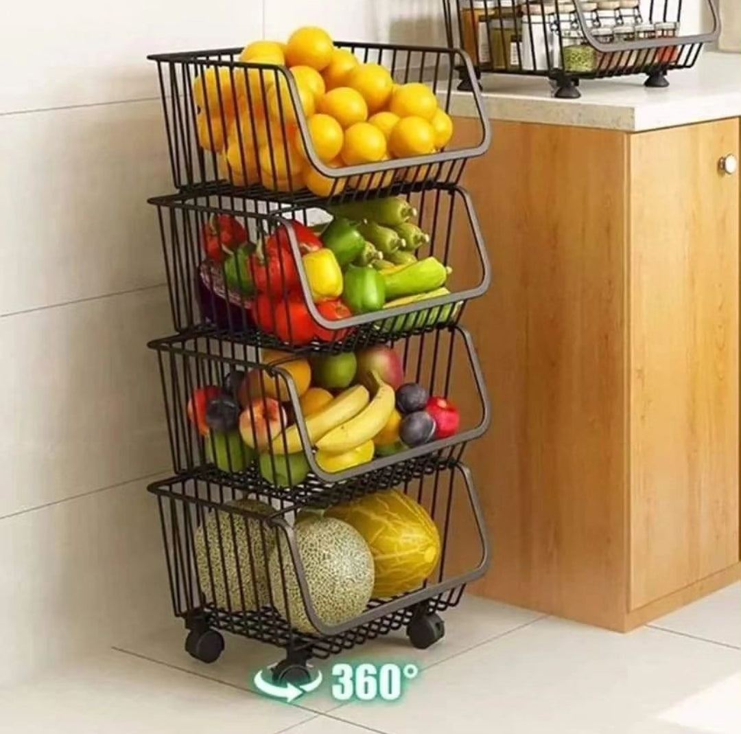 4Tier Metallic Veggies Rack