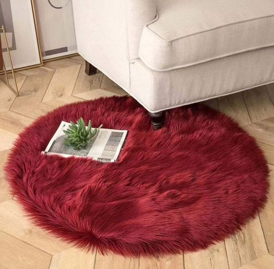 Round Faux Fur Mats