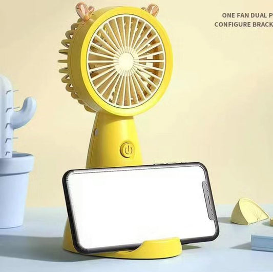 Rechargeable Mini Fan With Stand And Phones Holder