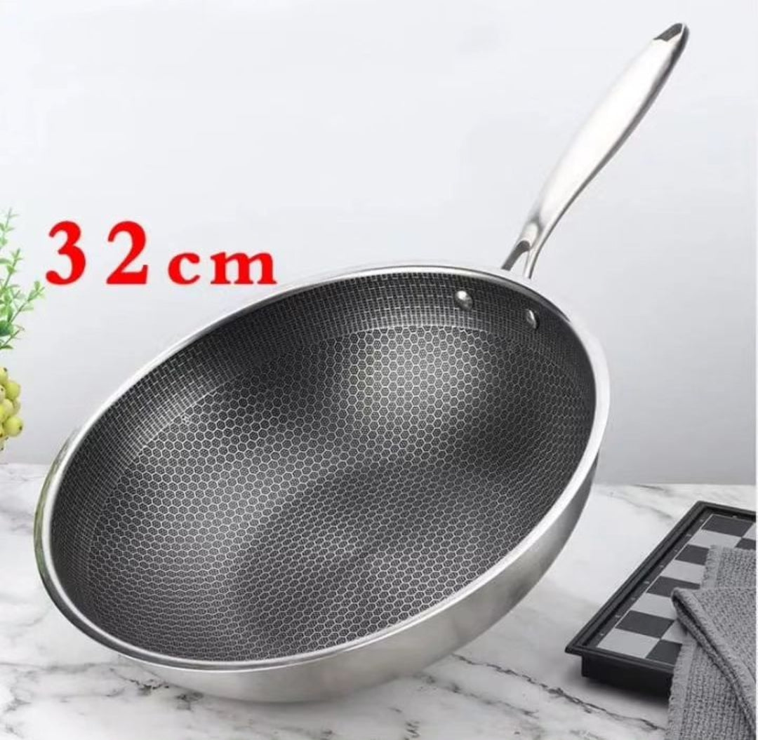 32cm Stainless Steel Wok Pan