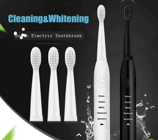 Rechargeable electric toothbrush with USB and 3 replacement brushing heads